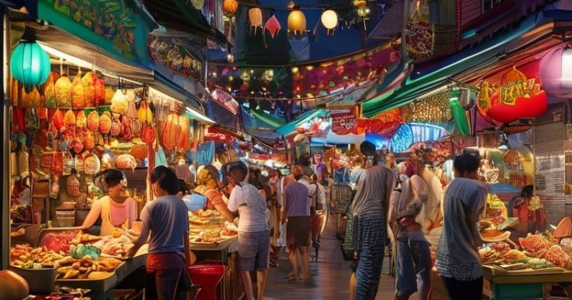 {"prompt":"Photorealistic image of a vibrant Thai street food market at night, with diverse food stalls and happy tourists interacting with local vendors. The image should capture the energy and deliciousness of the scene, conveying the experience of affordable and authentic Thai cuisine. Focus on the colors, textures, and human interactions.","originalPrompt":"Photorealistic image of a vibrant Thai street food market at night, with diverse food stalls and happy tourists interacting with local vendors. The image should capture the energy and deliciousness of the scene, conveying the experience of affordable and authentic Thai cuisine. Focus on the colors, textures, and human interactions.","width":1024,"height":1024,"seed":2542,"model":"sana","enhance":false,"nologo":false,"negative_prompt":"undefined","nofeed":false,"safe":false,"quality":"medium","image":[],"transparent":false,"has_nsfw_concept":false,"concept":[],"trackingData":{"actualModel":"sana","usage":{"completionImageTokens":1,"totalTokenCount":1}}}