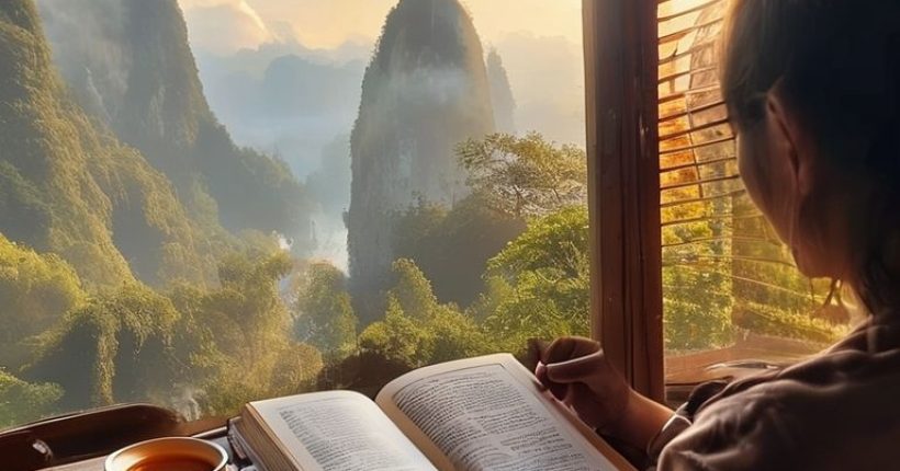{"prompt":"A warm, inviting photo showing a person happily studying a Thai language textbook or app with a beautiful Thai landscape visible through a nearby window. The photo should convey a sense of accomplishment and cultural immersion, perhaps with a cup of Thai tea nearby.","originalPrompt":"A warm, inviting photo showing a person happily studying a Thai language textbook or app with a beautiful Thai landscape visible through a nearby window. The photo should convey a sense of accomplishment and cultural immersion, perhaps with a cup of Thai tea nearby.","width":1024,"height":1024,"seed":2640,"model":"sana","enhance":false,"nologo":false,"negative_prompt":"undefined","nofeed":false,"safe":false,"quality":"medium","image":[],"transparent":false,"has_nsfw_concept":false,"concept":[],"trackingData":{"actualModel":"sana","usage":{"completionImageTokens":1,"totalTokenCount":1}}}