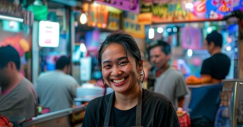 {"prompt":"A vibrant photo showcasing a person smiling confidently while ordering food in Thai language at a bustling Bangkok street food stall. The background includes colorful Thai signage and friendly vendors. The focus is on conveying the joy and empowerment of speaking Thai.","originalPrompt":"A vibrant photo showcasing a person smiling confidently while ordering food in Thai language at a bustling Bangkok street food stall. The background includes colorful Thai signage and friendly vendors. The focus is on conveying the joy and empowerment of speaking Thai.","width":1024,"height":1024,"seed":4157,"model":"sana","enhance":false,"nologo":false,"negative_prompt":"undefined","nofeed":false,"safe":false,"quality":"medium","image":[],"transparent":false,"has_nsfw_concept":false,"concept":[],"trackingData":{"actualModel":"sana","usage":{"completionImageTokens":1,"totalTokenCount":1}}}