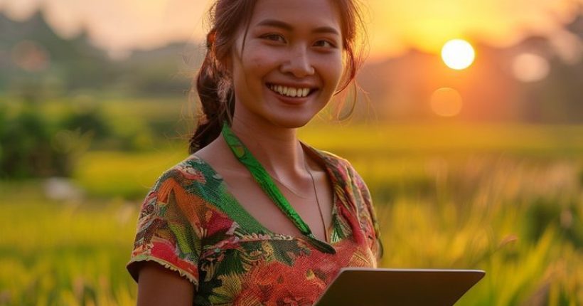 {"prompt":"A vibrant and inspiring photo showcasing a Thai woman (Khun Somying) smiling confidently while standing in a lush rice field at sunset. She's holding a tablet, suggesting modern farming techniques. The overall tone is optimistic and empowering, highlighting personal growth and success in a Thai context.","originalPrompt":"A vibrant and inspiring photo showcasing a Thai woman (Khun Somying) smiling confidently while standing in a lush rice field at sunset. She's holding a tablet, suggesting modern farming techniques. The overall tone is optimistic and empowering, highlighting personal growth and success in a Thai context.","width":1024,"height":1024,"seed":4404,"model":"sana","enhance":false,"nologo":false,"negative_prompt":"undefined","nofeed":false,"safe":false,"quality":"medium","image":[],"transparent":false,"has_nsfw_concept":false,"concept":[],"trackingData":{"actualModel":"sana","usage":{"completionImageTokens":1,"totalTokenCount":1}}}