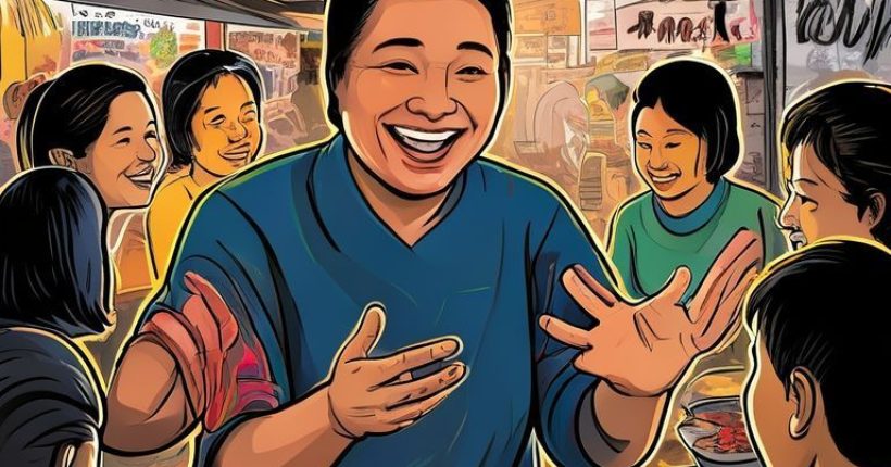 {"prompt":"A vibrant and colorful image depicting a person happily interacting with locals at a Thai market. The person is smiling and gesturing while trying to order food. The background should show the bustling market scene with various food stalls, Thai script signs, and friendly Thai people. The overall tone of the image should be positive, engaging, and representative of cultural immersion through language learning.","originalPrompt":"A vibrant and colorful image depicting a person happily interacting with locals at a Thai market. The person is smiling and gesturing while trying to order food. The background should show the bustling market scene with various food stalls, Thai script signs, and friendly Thai people. The overall tone of the image should be positive, engaging, and representative of cultural immersion through language learning.","width":1024,"height":1024,"seed":10062,"model":"sana","enhance":false,"nologo":false,"negative_prompt":"undefined","nofeed":false,"safe":false,"quality":"medium","image":[],"transparent":false,"has_nsfw_concept":false,"concept":[],"trackingData":{"actualModel":"sana","usage":{"completionImageTokens":1,"totalTokenCount":1}}}