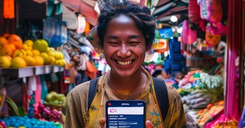 {"prompt":"A vibrant photo of a person smiling, using a language learning app on their phone in a bustling Thai street market. Stalls selling colorful fruits and flowers surround them. The app showcases Thai script and romanization, with helpful translation notes. The overall scene should evoke a sense of excitement and cultural immersion.","originalPrompt":"A vibrant photo of a person smiling, using a language learning app on their phone in a bustling Thai street market. Stalls selling colorful fruits and flowers surround them. The app showcases Thai script and romanization, with helpful translation notes. The overall scene should evoke a sense of excitement and cultural immersion.","width":1024,"height":1024,"seed":10123,"model":"sana","enhance":false,"nologo":false,"negative_prompt":"undefined","nofeed":false,"safe":false,"quality":"medium","image":[],"transparent":false,"has_nsfw_concept":false,"concept":[],"trackingData":{"actualModel":"sana","usage":{"completionImageTokens":1,"totalTokenCount":1}}}