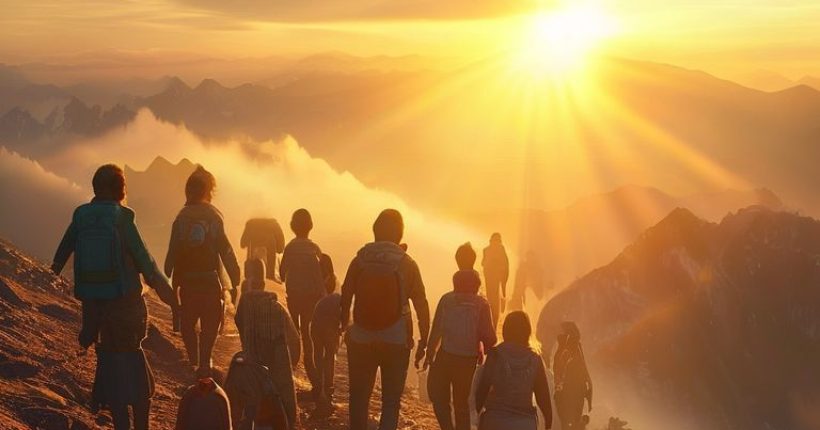 {"prompt":"Photorealistic image depicting a diverse group of people walking towards a sunrise on a mountain peak. The sunrise represents hope and new beginnings. Some are helping each other. The overall feeling should be inspirational and uplifting.","originalPrompt":"Photorealistic image depicting a diverse group of people walking towards a sunrise on a mountain peak. The sunrise represents hope and new beginnings. Some are helping each other. The overall feeling should be inspirational and uplifting.","width":1024,"height":1024,"seed":11412,"model":"sana","enhance":false,"nologo":false,"negative_prompt":"undefined","nofeed":false,"safe":false,"quality":"medium","image":[],"transparent":false,"has_nsfw_concept":false,"concept":[],"trackingData":{"actualModel":"sana","usage":{"completionImageTokens":1,"totalTokenCount":1}}}