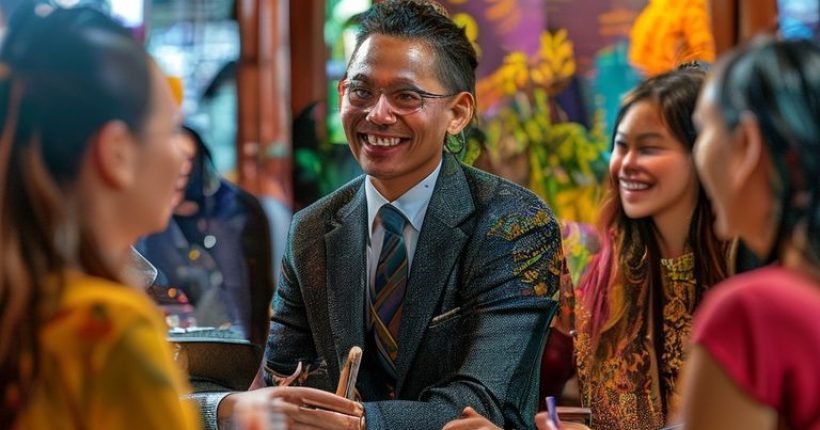 {"prompt":"A vibrant and inspiring photograph showcasing success with Thai language and culture. The image should feature people of diverse backgrounds interacting positively in a Thai setting - perhaps a business meeting, a cultural event, or a language class. The overall tone is optimistic and encouraging, focusing on growth, understanding, and achievement related to Thai language and culture. Focus clearly on the Thai text in the composition. Photorealistic, high resolution.","originalPrompt":"A vibrant and inspiring photograph showcasing success with Thai language and culture. The image should feature people of diverse backgrounds interacting positively in a Thai setting - perhaps a business meeting, a cultural event, or a language class. The overall tone is optimistic and encouraging, focusing on growth, understanding, and achievement related to Thai language and culture. Focus clearly on the Thai text in the composition. Photorealistic, high resolution.","width":1024,"height":1024,"seed":13556,"model":"sana","enhance":false,"nologo":false,"negative_prompt":"undefined","nofeed":false,"safe":false,"quality":"medium","image":[],"transparent":false,"has_nsfw_concept":false,"concept":[],"trackingData":{"actualModel":"sana","usage":{"completionImageTokens":1,"totalTokenCount":1}}}