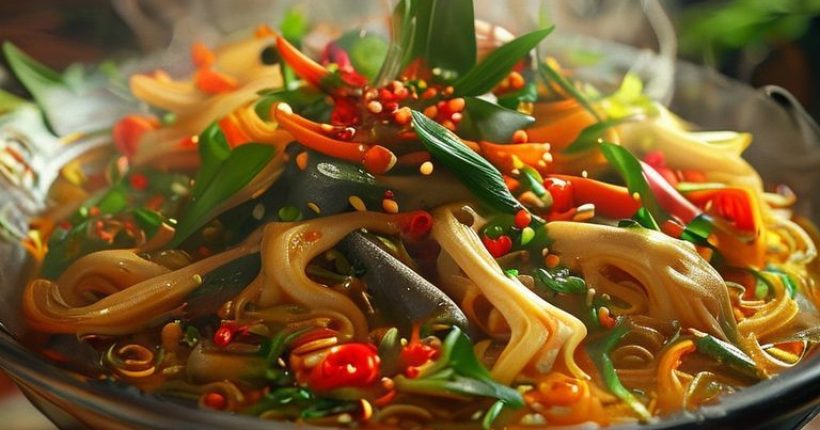 {"prompt":"Photorealistic close-up of a beautifully arranged Thai dish, such as Pad Thai or Tom Yum soup, with vibrant colors and textures. The dish is garnished with fresh herbs and chili peppers, and steam is gently rising from the hot soup.","originalPrompt":"Photorealistic close-up of a beautifully arranged Thai dish, such as Pad Thai or Tom Yum soup, with vibrant colors and textures. The dish is garnished with fresh herbs and chili peppers, and steam is gently rising from the hot soup.","width":1024,"height":1024,"seed":15400,"model":"sana","enhance":false,"nologo":false,"negative_prompt":"undefined","nofeed":false,"safe":false,"quality":"medium","image":[],"transparent":false,"has_nsfw_concept":false,"concept":[],"trackingData":{"actualModel":"sana","usage":{"completionImageTokens":1,"totalTokenCount":1}}}