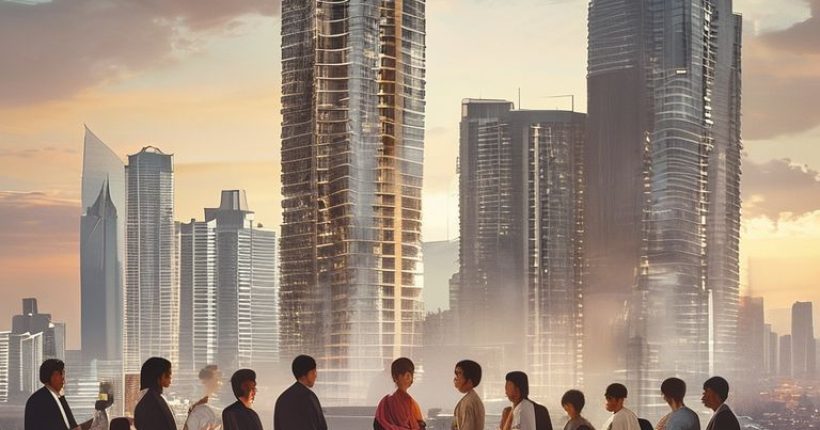 {"prompt":"Photorealistic image depicting a modern condominium building against a backdrop of the Bangkok skyline. In the foreground, a diverse group of people are seen discussing investment opportunities related to the property. The overall tone is professional, inviting, and aspirational, suggesting financial growth and prosperity through real estate investments.","originalPrompt":"Photorealistic image depicting a modern condominium building against a backdrop of the Bangkok skyline. In the foreground, a diverse group of people are seen discussing investment opportunities related to the property. The overall tone is professional, inviting, and aspirational, suggesting financial growth and prosperity through real estate investments.","width":1024,"height":1024,"seed":16135,"model":"sana","enhance":false,"nologo":false,"negative_prompt":"undefined","nofeed":false,"safe":false,"quality":"medium","image":[],"transparent":false,"has_nsfw_concept":false,"concept":[],"trackingData":{"actualModel":"sana","usage":{"completionImageTokens":1,"totalTokenCount":1}}}