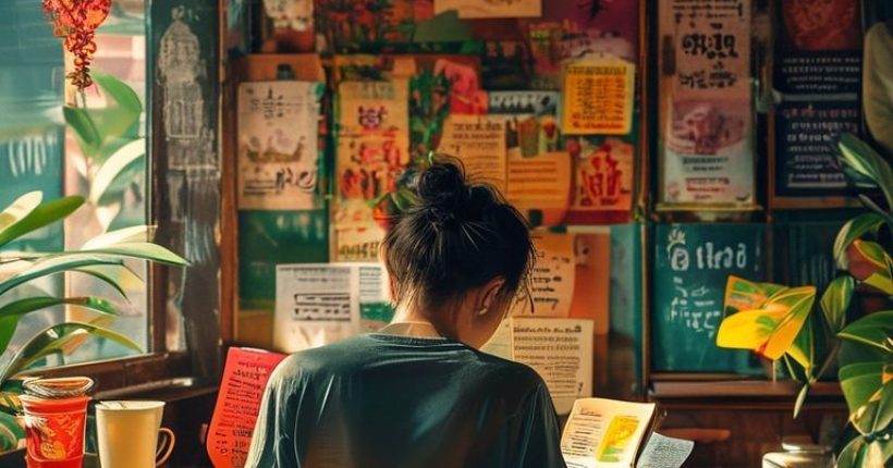 {"prompt":"A visually appealing cover image featuring a person studying Thai language materials (textbook, flashcards, app) in a vibrant Thai setting (e.g., a coffee shop with Thai decorations). The image should convey a sense of enthusiasm and cultural immersion. Photorealistic style.","originalPrompt":"A visually appealing cover image featuring a person studying Thai language materials (textbook, flashcards, app) in a vibrant Thai setting (e.g., a coffee shop with Thai decorations). The image should convey a sense of enthusiasm and cultural immersion. Photorealistic style.","width":1024,"height":1024,"seed":17113,"model":"sana","enhance":false,"nologo":false,"negative_prompt":"undefined","nofeed":false,"safe":false,"quality":"medium","image":[],"transparent":false,"has_nsfw_concept":false,"concept":[],"trackingData":{"actualModel":"sana","usage":{"completionImageTokens":1,"totalTokenCount":1}}}
