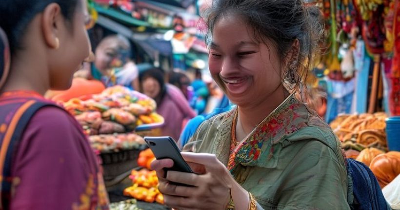 {"prompt":"A visually appealing cover image showing a person smiling and interacting with locals in a vibrant Thai market setting. The person is using a language learning app on their phone. Include elements of Thai culture like temples, street food, and traditional clothing.","originalPrompt":"A visually appealing cover image showing a person smiling and interacting with locals in a vibrant Thai market setting. The person is using a language learning app on their phone. Include elements of Thai culture like temples, street food, and traditional clothing.","width":1024,"height":1024,"seed":17175,"model":"sana","enhance":false,"nologo":false,"negative_prompt":"undefined","nofeed":false,"safe":false,"quality":"medium","image":[],"transparent":false,"has_nsfw_concept":false,"concept":[],"trackingData":{"actualModel":"sana","usage":{"completionImageTokens":1,"totalTokenCount":1}}}