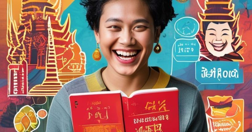 {"prompt":"A vibrant and inviting image depicting a smiling person joyfully interacting with Thai language learning materials. The person could be holding a textbook, using a language learning app on a tablet, or chatting with a Thai native speaker. The background should feature iconic Thai imagery, such as temples, street food, or traditional art. The image should convey a sense of fun, excitement, and cultural immersion.","originalPrompt":"A vibrant and inviting image depicting a smiling person joyfully interacting with Thai language learning materials. The person could be holding a textbook, using a language learning app on a tablet, or chatting with a Thai native speaker. The background should feature iconic Thai imagery, such as temples, street food, or traditional art. The image should convey a sense of fun, excitement, and cultural immersion.","width":1024,"height":1024,"seed":1475,"model":"sana","enhance":false,"nologo":false,"negative_prompt":"undefined","nofeed":false,"safe":false,"quality":"medium","image":[],"transparent":false,"has_nsfw_concept":false,"concept":[],"trackingData":{"actualModel":"sana","usage":{"completionImageTokens":1,"totalTokenCount":1}}}