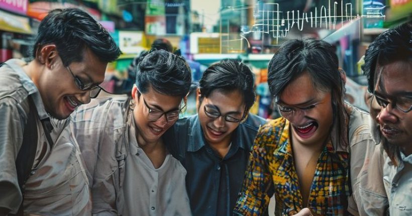 {"prompt":"Photorealistic image of a diverse group of people collaborating and looking enthusiastically at a digital tablet displaying business growth charts, against a backdrop of a bustling Bangkok street scene, incorporating Thai script subtly in the background.","originalPrompt":"Photorealistic image of a diverse group of people collaborating and looking enthusiastically at a digital tablet displaying business growth charts, against a backdrop of a bustling Bangkok street scene, incorporating Thai script subtly in the background.","width":1024,"height":1024,"seed":1575,"model":"sana","enhance":false,"nologo":false,"negative_prompt":"undefined","nofeed":false,"safe":false,"quality":"medium","image":[],"transparent":false,"has_nsfw_concept":false,"concept":[],"trackingData":{"actualModel":"sana","usage":{"completionImageTokens":1,"totalTokenCount":1}}}